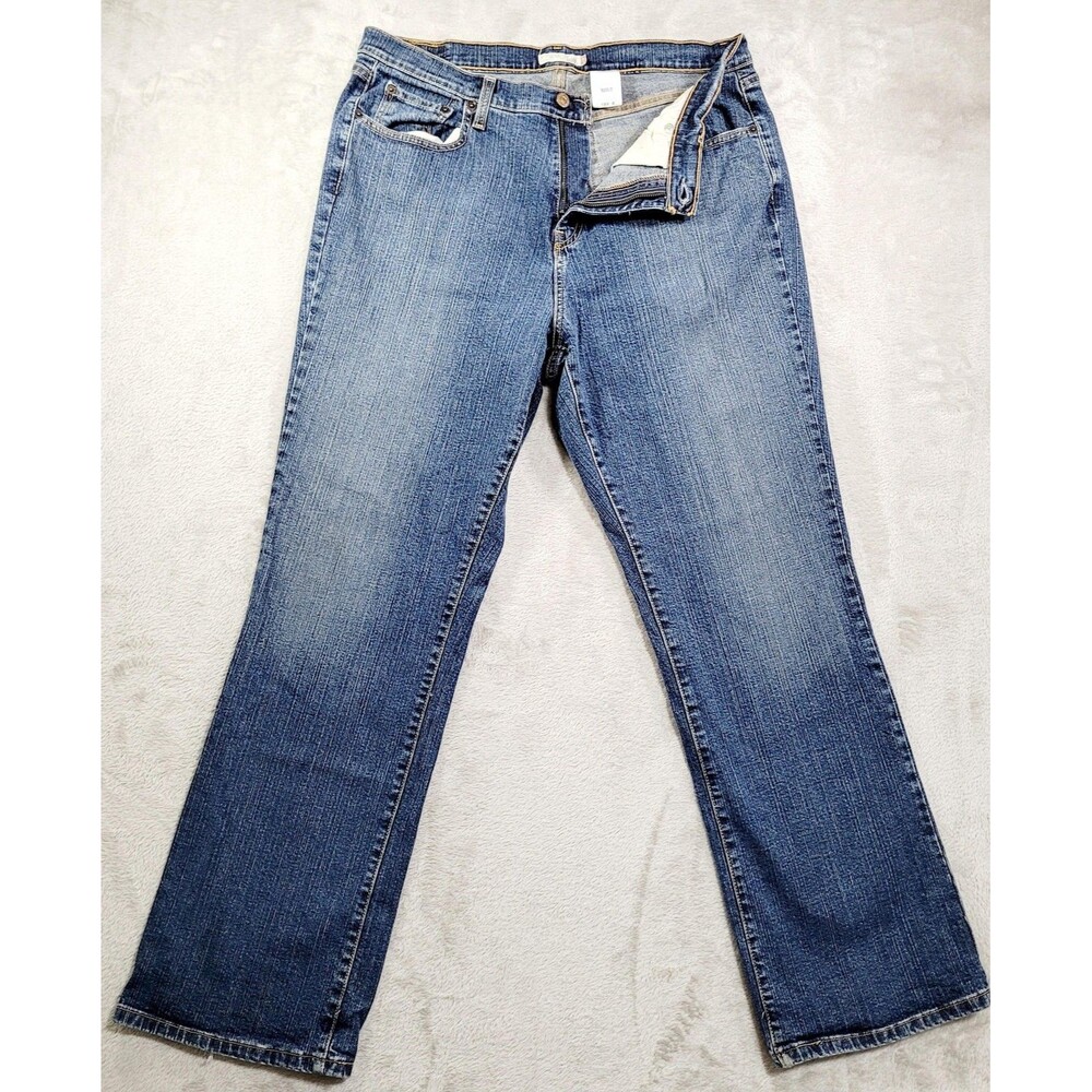Levi's 550 Relaxed Bootcut Jeans Womens 18W Blue Wash High Rise Stretch Denim